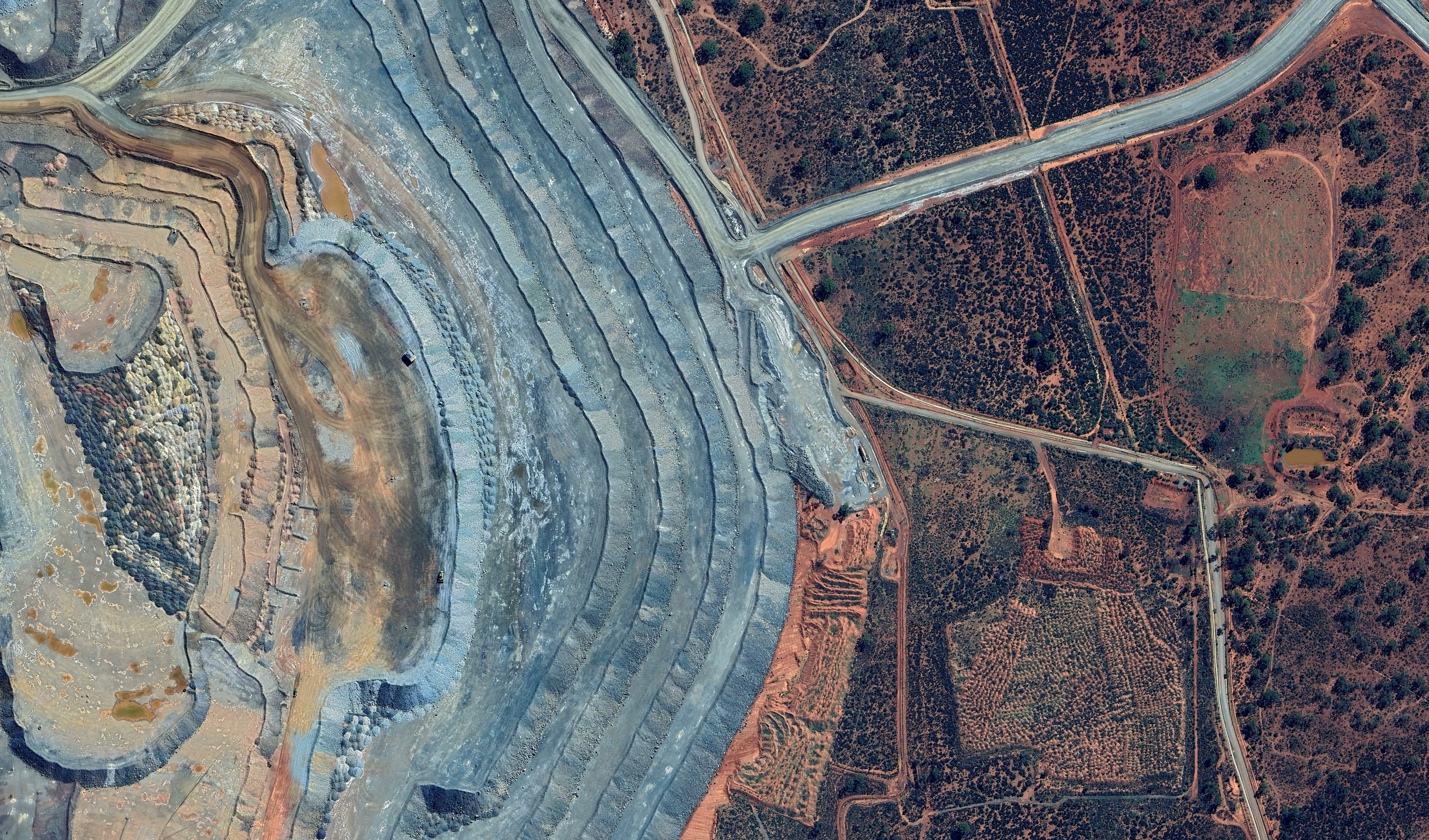 Aerial view of a gold mine in Australia